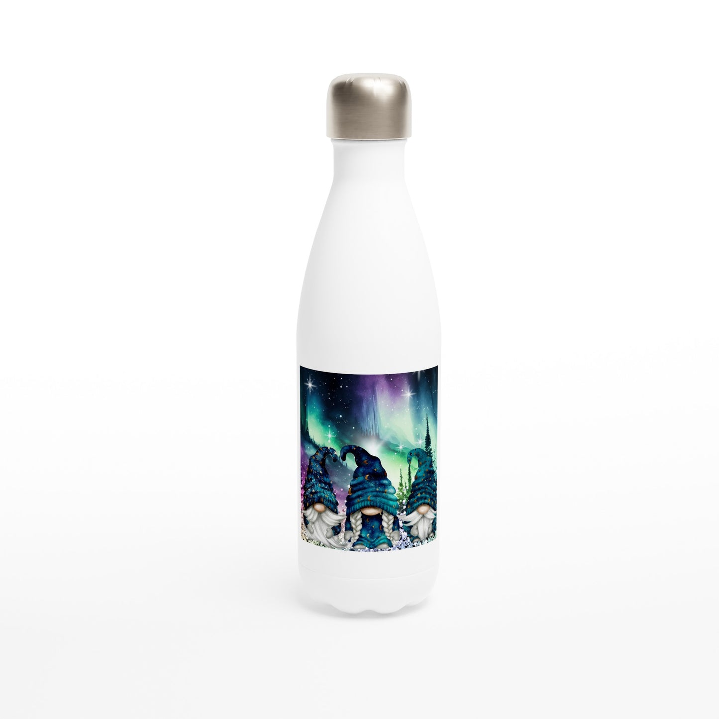 Aurora Gnomes - White 17oz Stainless Steel Water Bottle