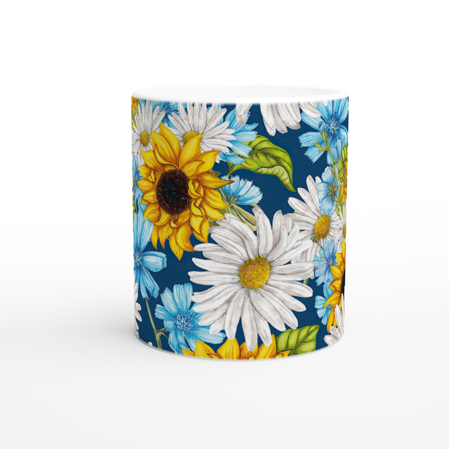 Mixed Daisies - White 11oz Ceramic Mug