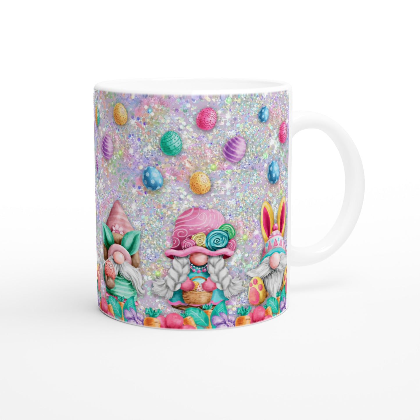Easter Eggs & Gnomes - White 11oz Ceramic Mug