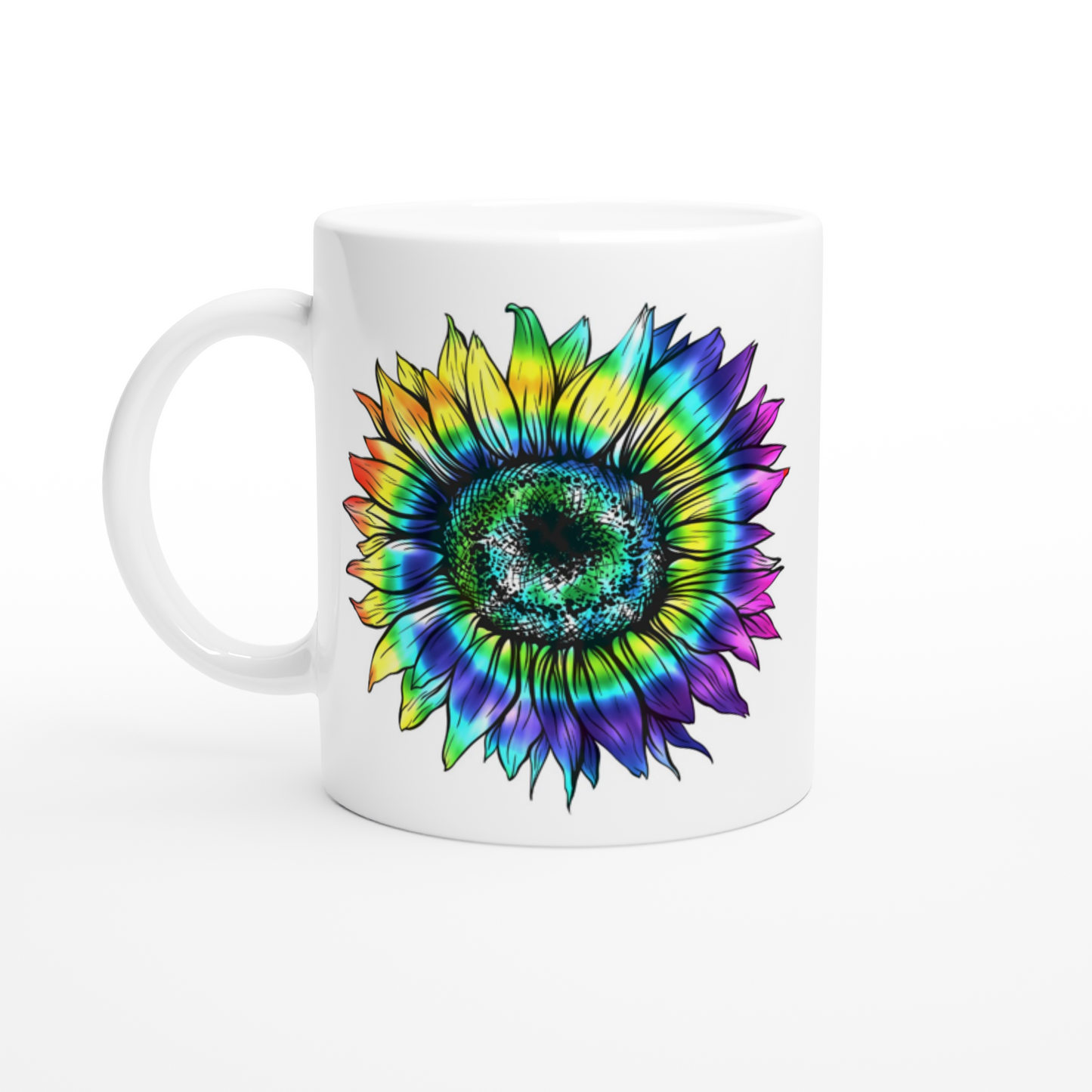 Multi-color Sunflower - White 11oz Ceramic Mug