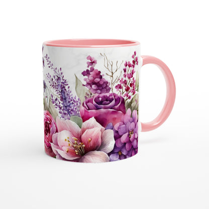 Colorful Variety Flowers 11oz Ceramic Mug with Color Inside