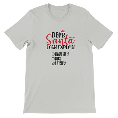 Dear Santa I Can Explain - I Tried - Premium Unisex Crewneck T-shirt