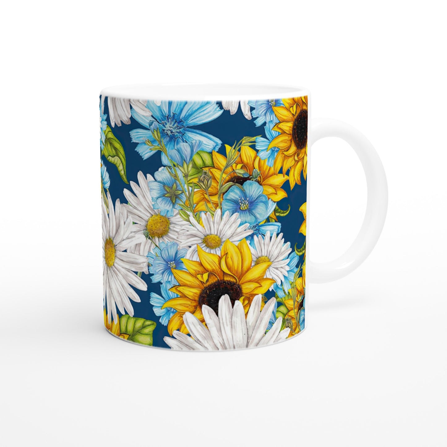 Mixed Daisies - White 11oz Ceramic Mug