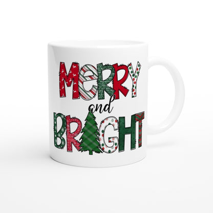Merry and Bright Christmas White 11oz Ceramic Mug