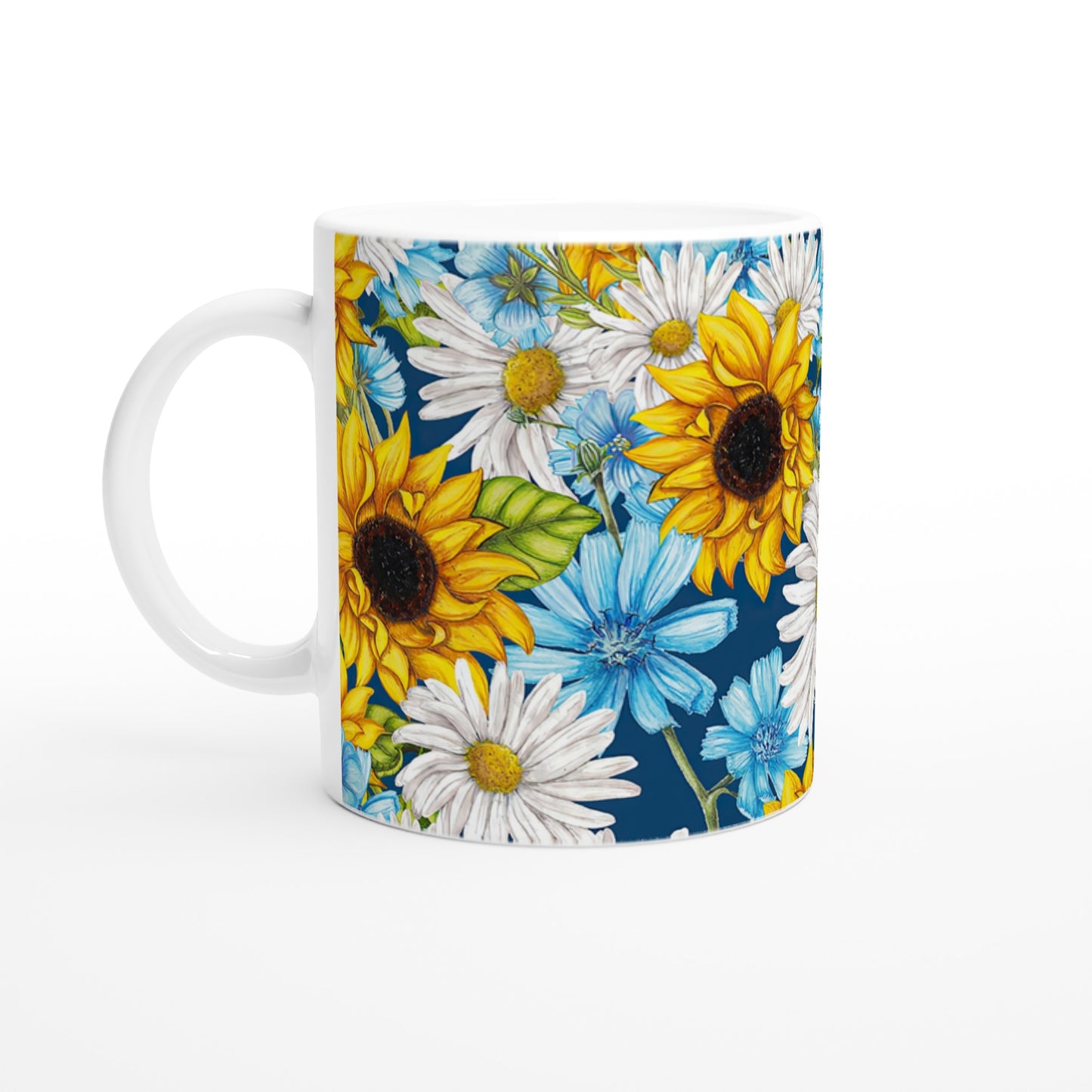 Mixed Daisies - White 11oz Ceramic Mug