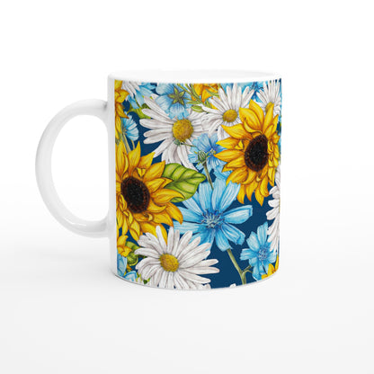 Mixed Daisies - White 11oz Ceramic Mug