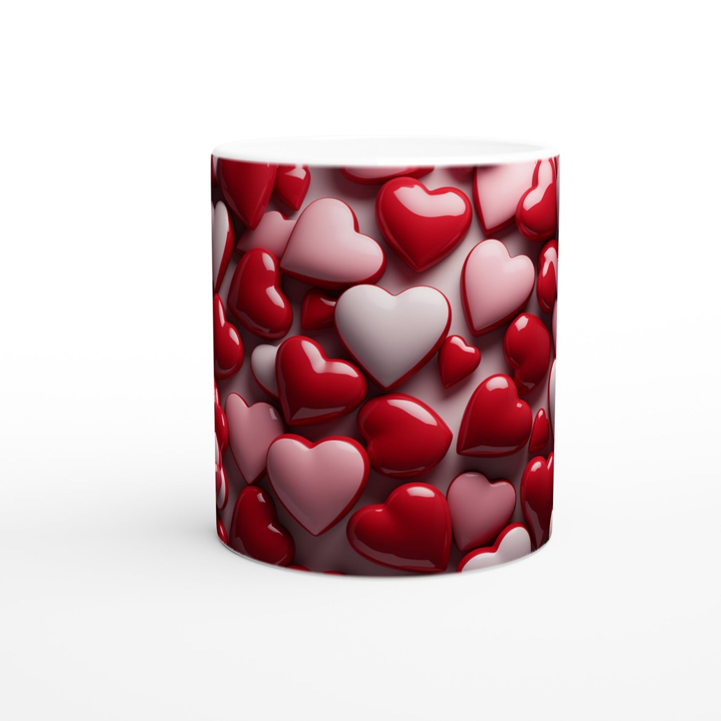 Hearts, pink, red, white