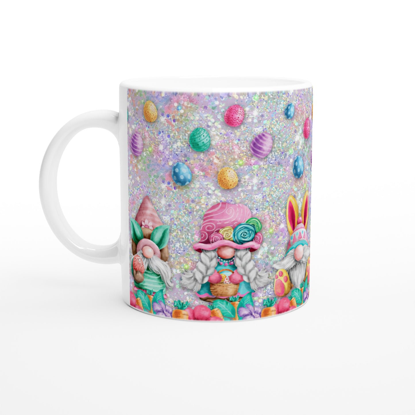 Easter Eggs & Gnomes - White 11oz Ceramic Mug