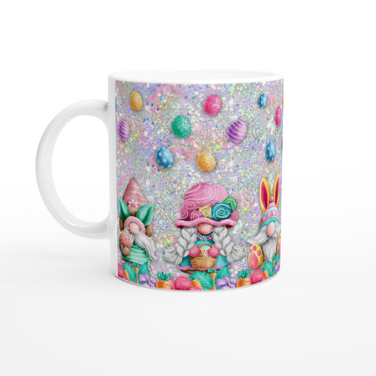 Easter Eggs & Gnomes - White 11oz Ceramic Mug