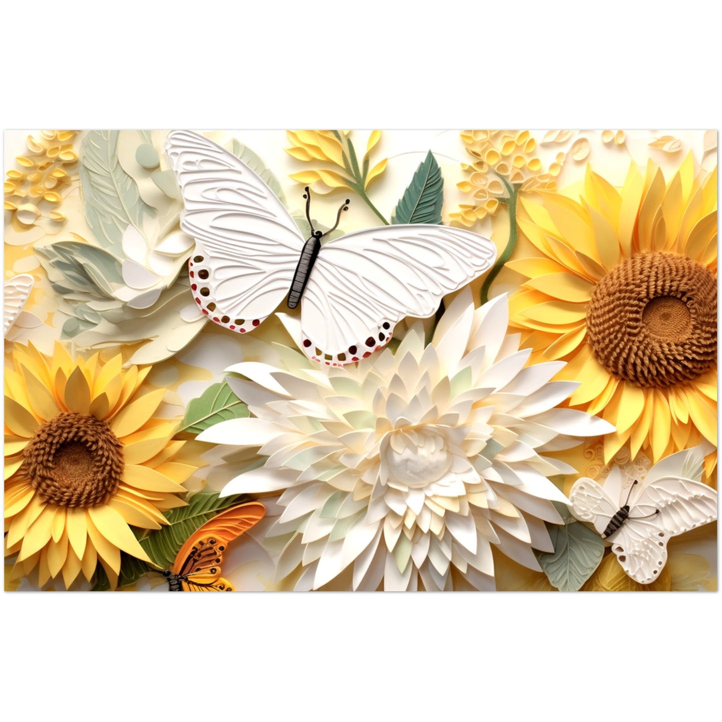 Sunflower and Butterfly Blank Greeting Cards (standard envelopes) (US & CA)