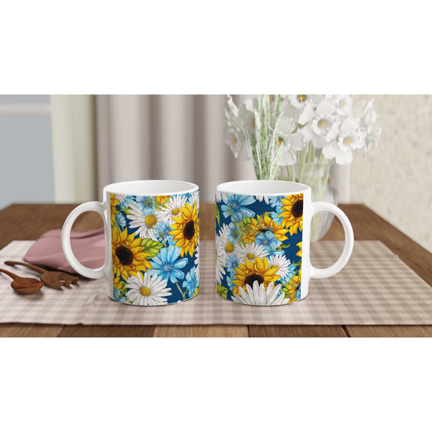 Mixed Daisies - White 11oz Ceramic Mug
