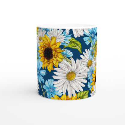 Mixed Daisies - White 11oz Ceramic Mug