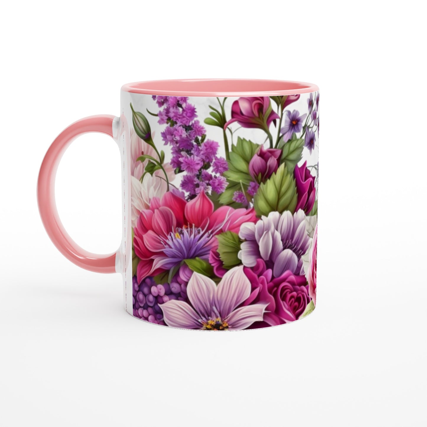 Colorful Variety Flowers 11oz Ceramic Mug with Color Inside