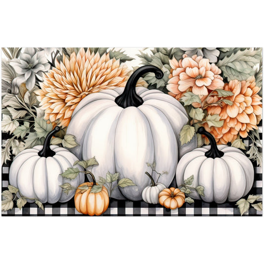 White Pumpkins Fall Pack of 10 Blank Greeting Cards (standard envelopes) (US & CA)