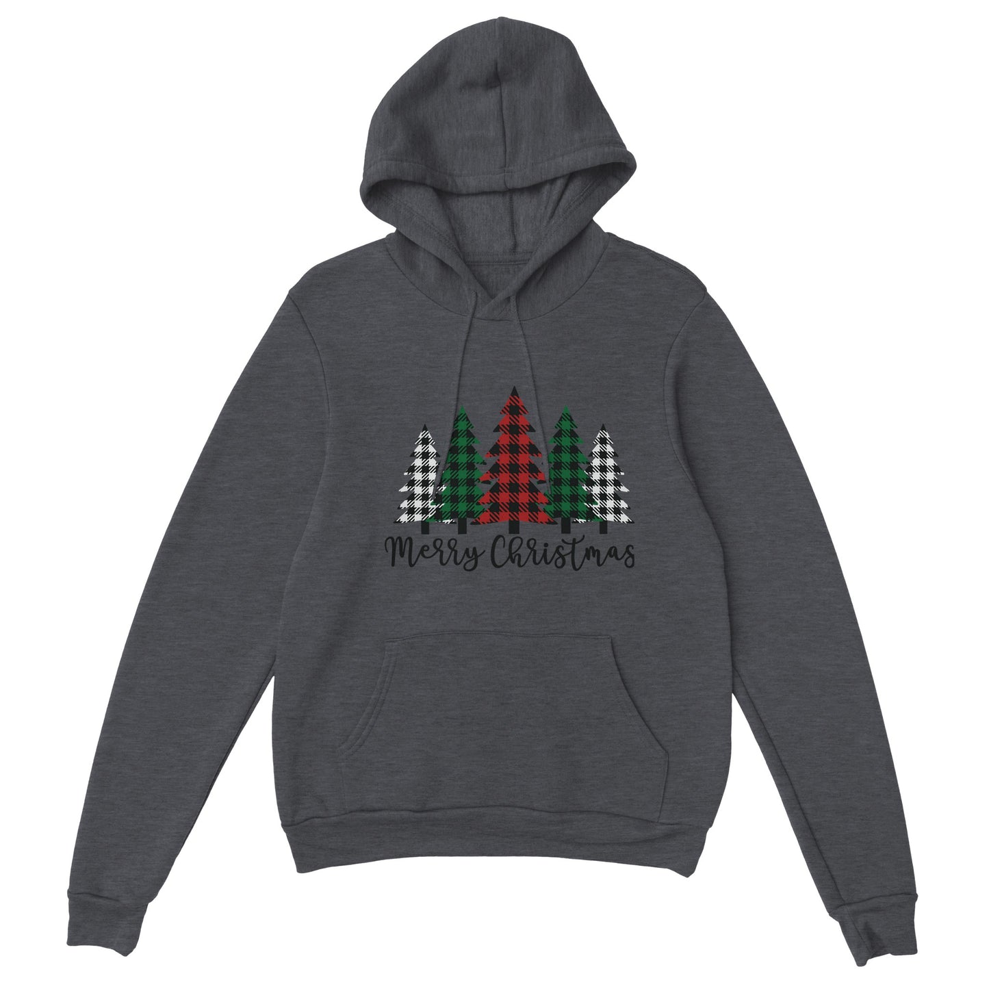 Merry Christmas (plaid trees) - Classic Unisex Pullover Hoodie