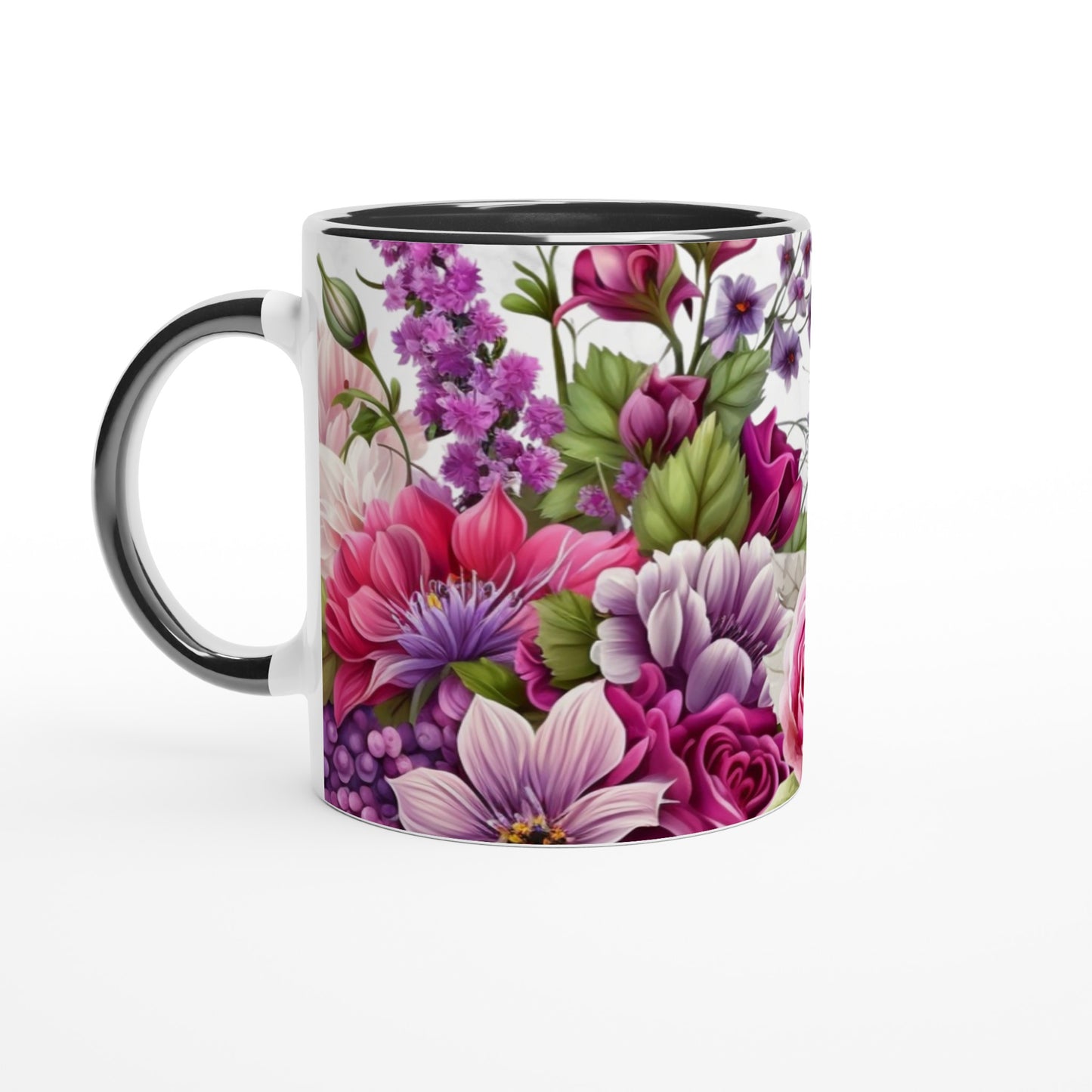 Colorful Variety Flowers 11oz Ceramic Mug with Color Inside